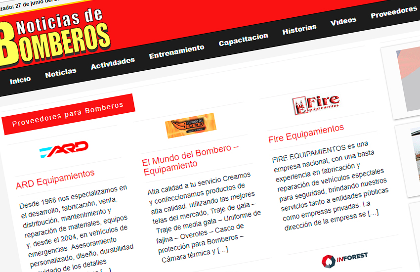 Tu Publicidad puede estar en Noticias de Bomberos