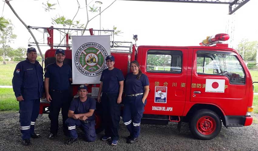 Bomberos Voluntarios de Itapúa Poty recibió carro hidrante