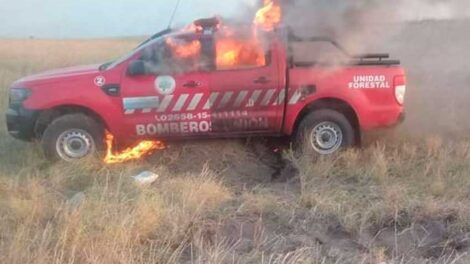 Bomberos Voluntarios Unión pierden camioneta en incendio