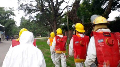 Bomberos Voluntarios de San Lorenzo realiza desinfección