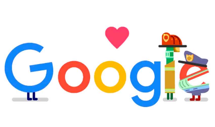 Google agradece el trabajo de bomberos y policías con un doodle