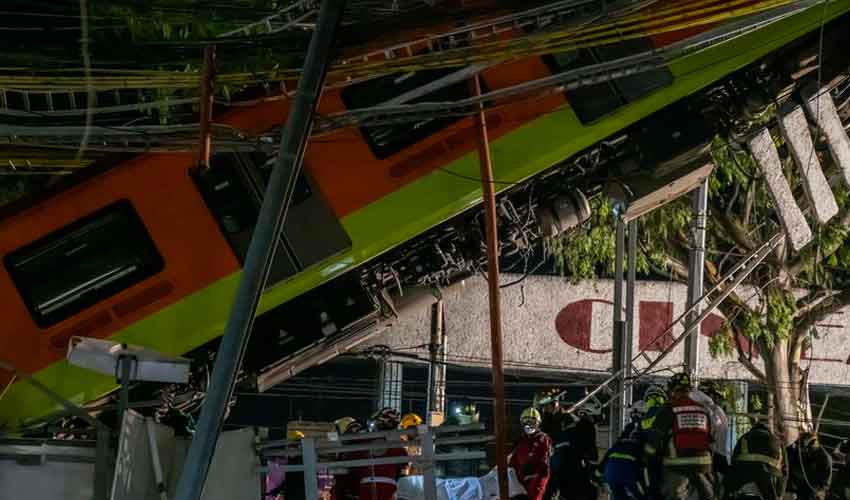 Derrumbe de un tramo del metro de Ciudad de México