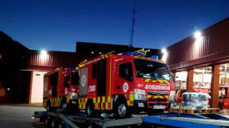 Llegan los camiones de bomberos para el casco histórico