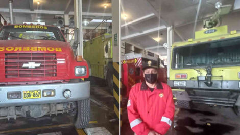 Bomberos reciben donación de un vehículo contra incendios