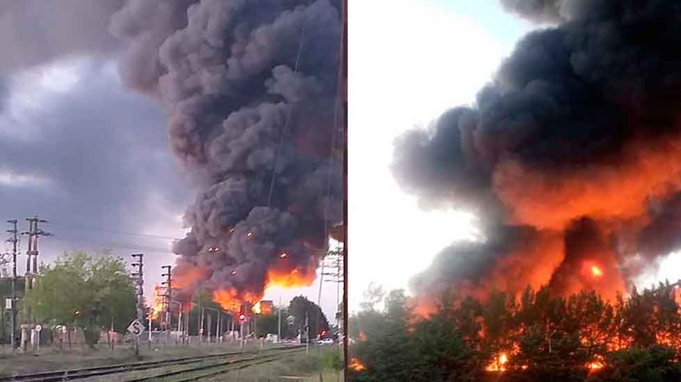 Incendio en un depósito de aceite del Molino Cañuelas