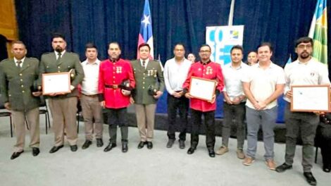 Realizan reconocimiento a bomberos que combatieron incendios en el sur