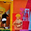 Taparon un mural homenaje a Bomberos realizado por una reconocida artista