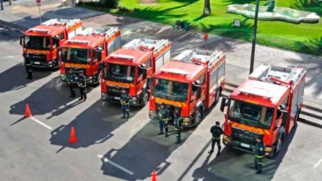 Cinco nuevos camiones para los Bomberos de Uruguay