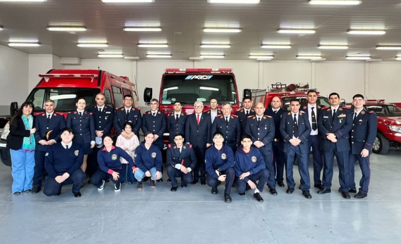 El presidente del Consejo Nacional de Bomberos visitó el cuartel de Rawson