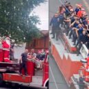 Papá Noel recorrió Lomas de Zamora junto a los bomberos Voluntarios