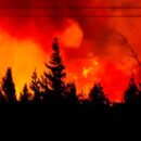 Bomberos voluntarios en emergencia en medio de los incendios forestales